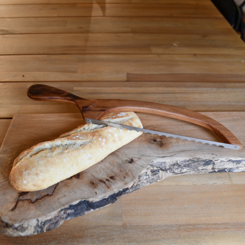 Tigerwood Bread Knife - Left handed