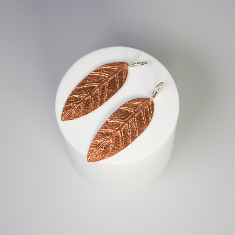 Repousse Leaf Earrings
