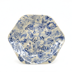 Blue and White Hexagonal Plate