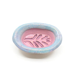Oval Soap Dish - pink and blue