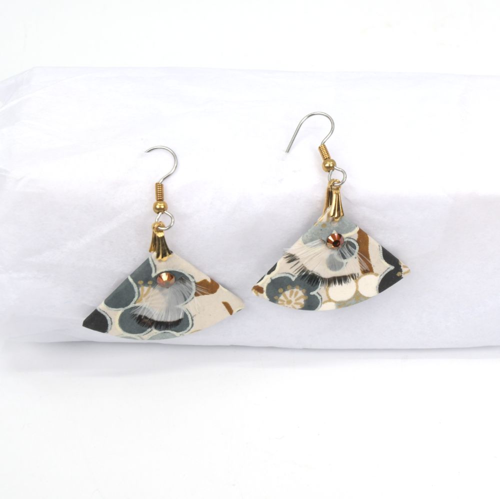 Feathered Fan Earrings