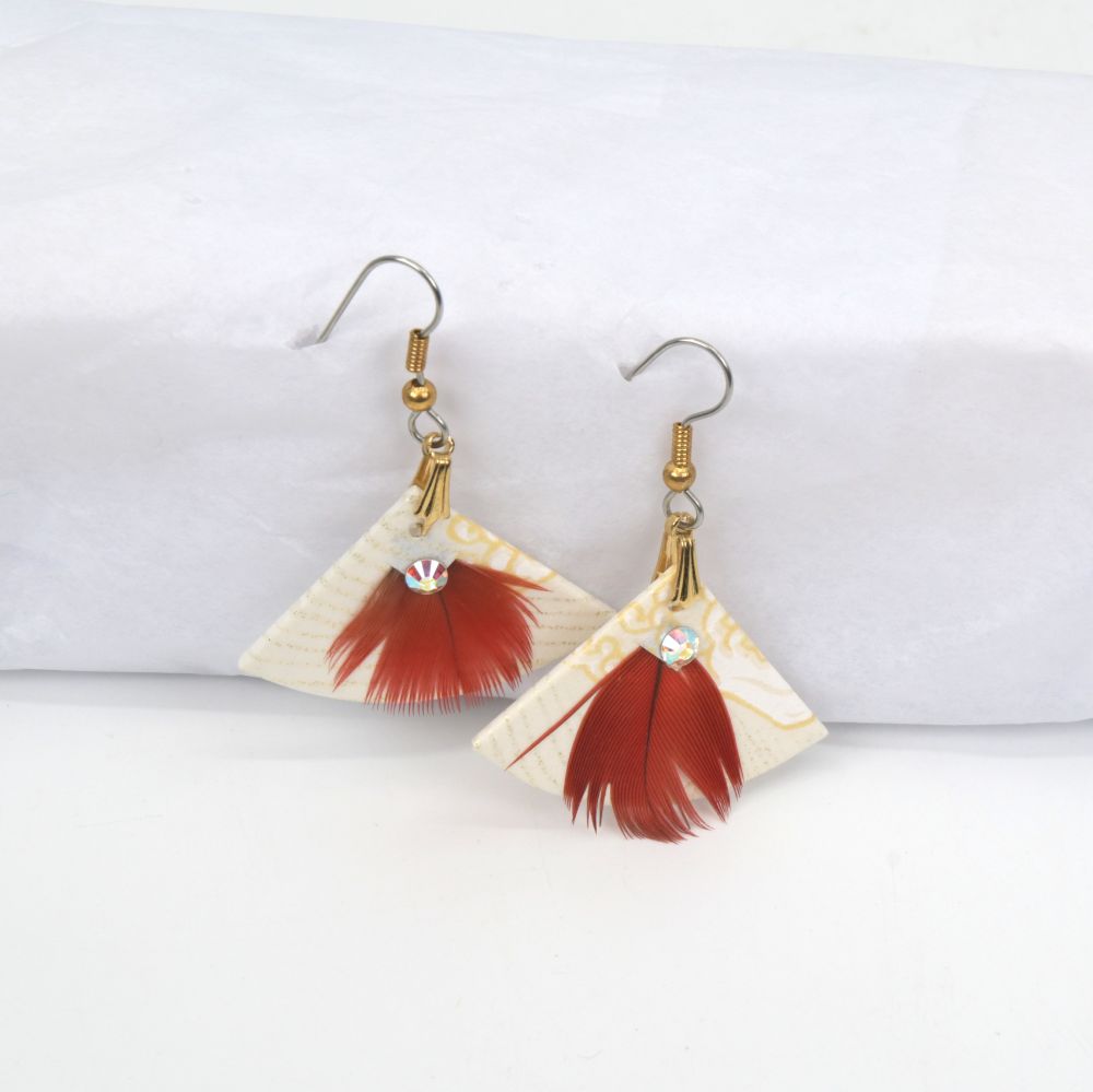 Feathered Fan Earrings