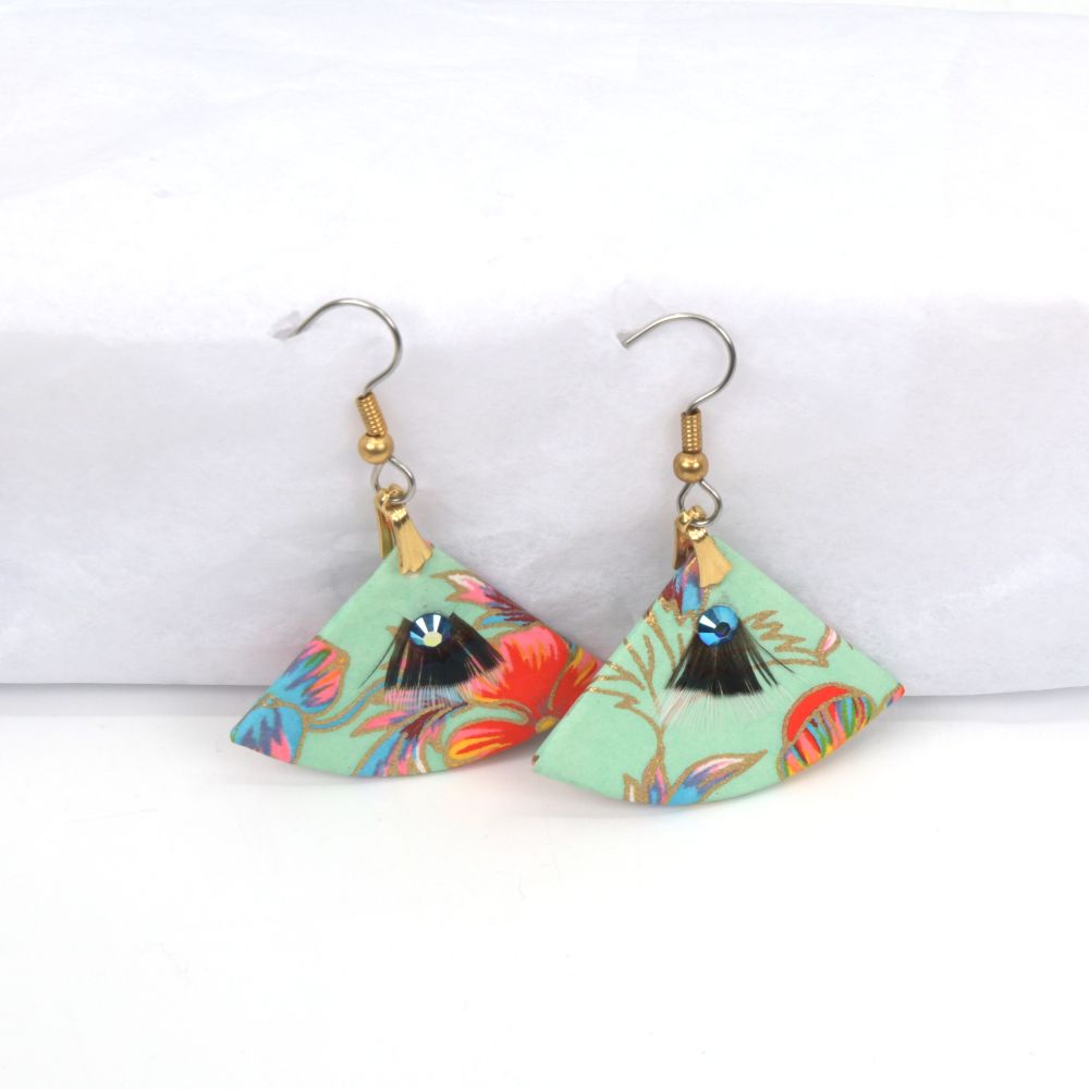 Feathered Fan Earrings