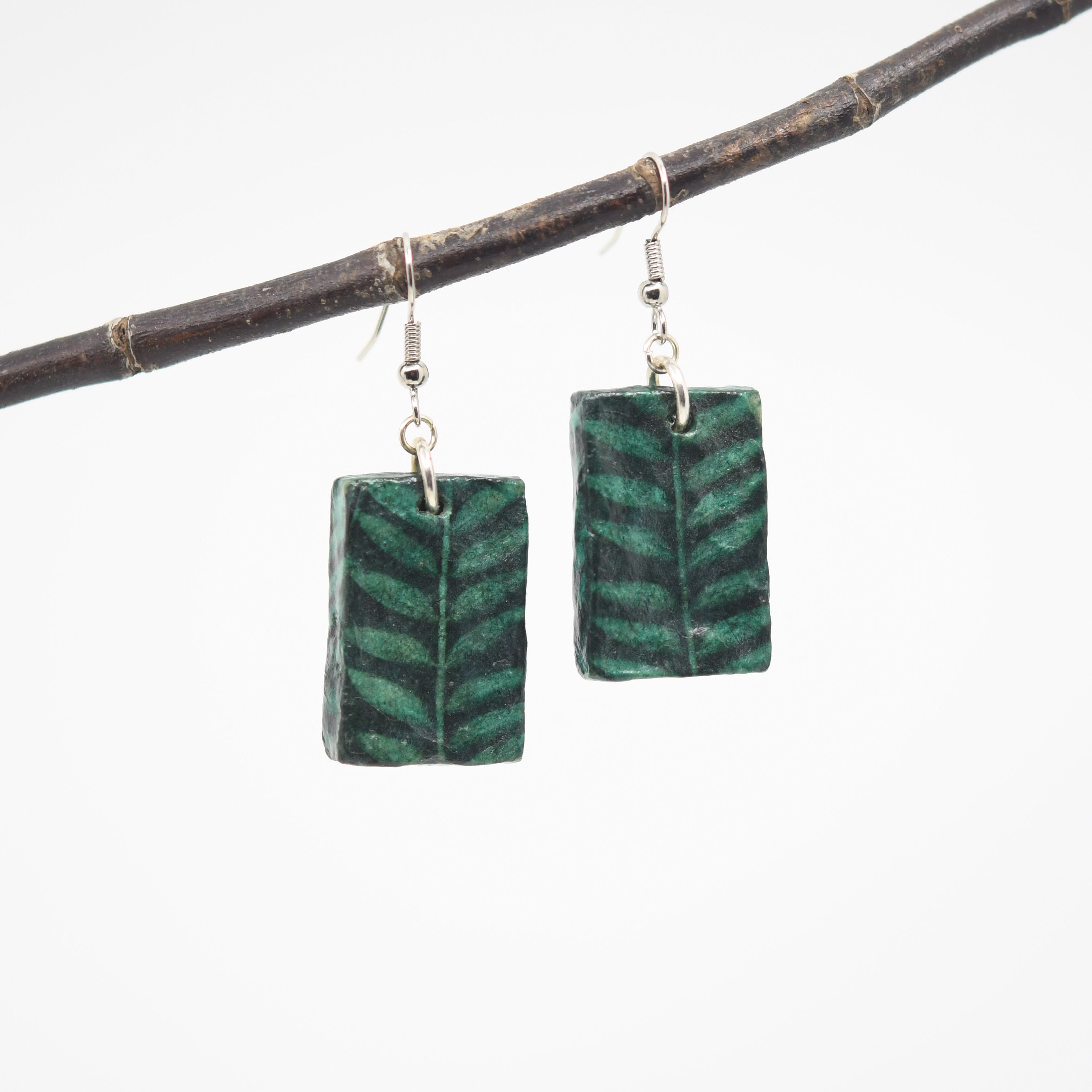 Paper Drop Earrings - rectangle