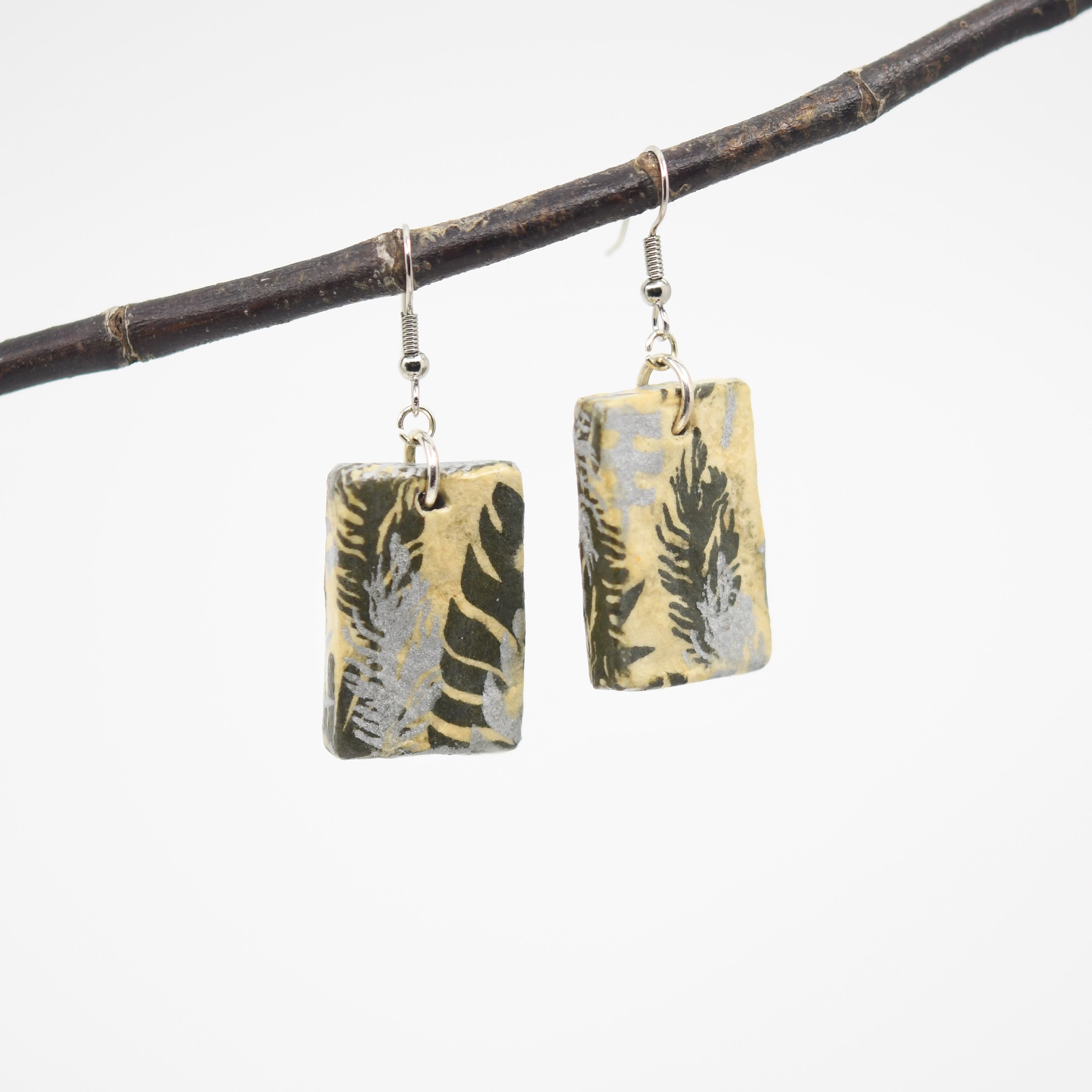 Paper Drop Earrings - rectangle
