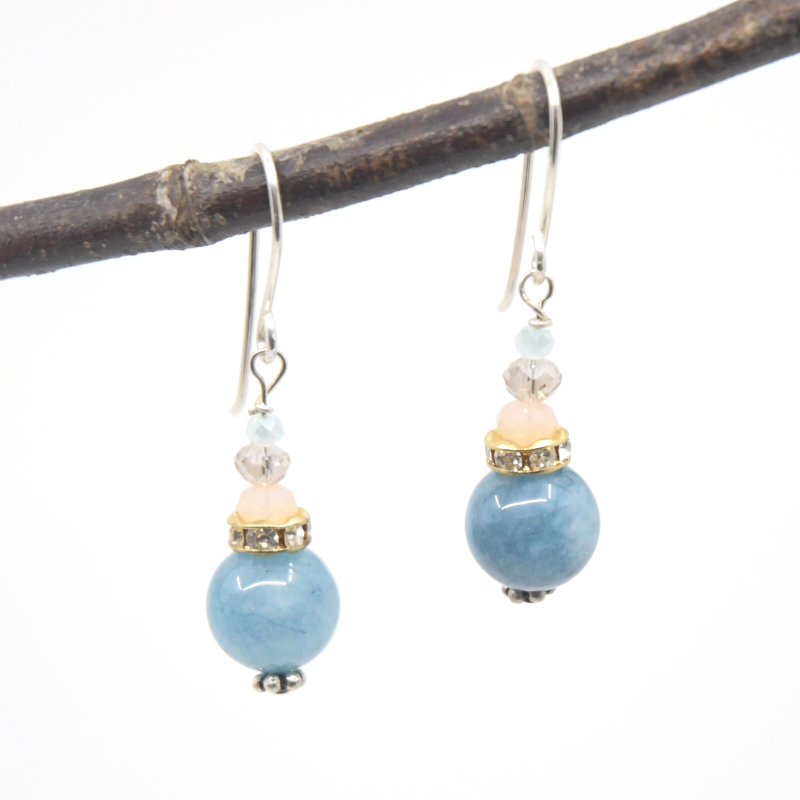 Beaded Drop Earrings -stone