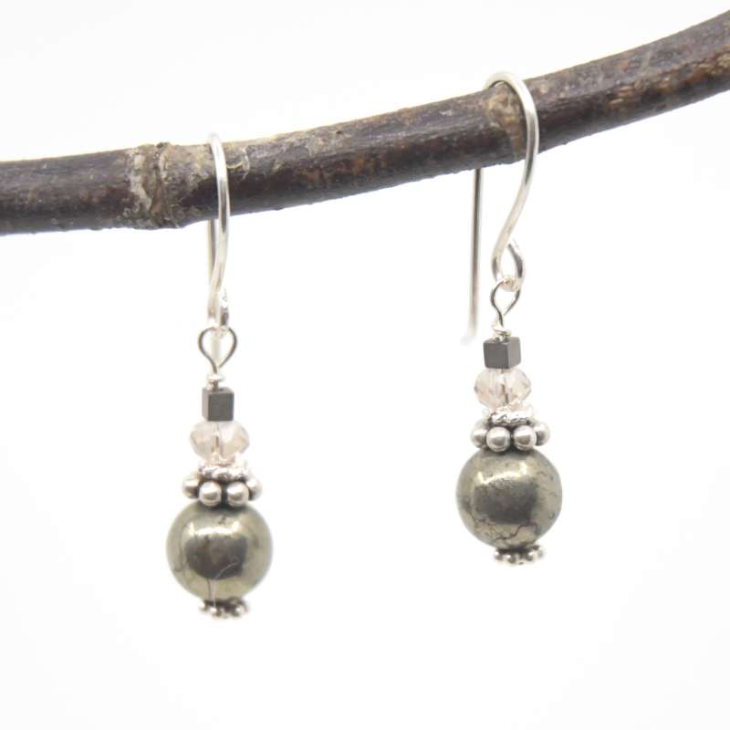 Beaded Drop Earrings -stone