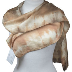 Hand-dyed Shibori Silk Scarf - Blackberry