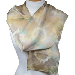 Hand-dyed Shibori Silk Scarf - Pomegranate
