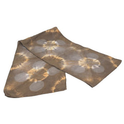 Hand-dyed Shibori Silk Scarf - Tannin